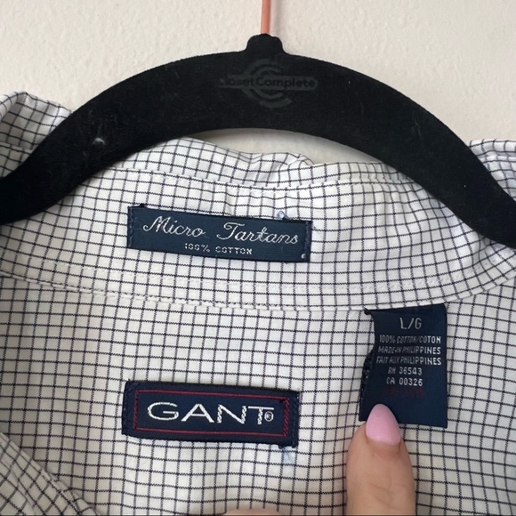 Gant Mens Blue Check Button Down Shirt Size Large Long sleeve - Picture 3 of 7